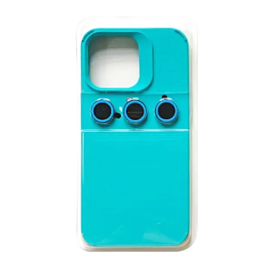 Silicone Case with Separate Camera Glass Set for Apple iPhone 14 Pro Max Green